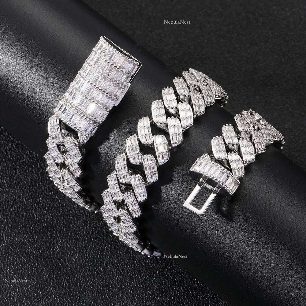 Personalized Hip Hop Cubic Zirconia Necklace Featuring VVS Grade Moissanite Stones & 20mm Cuban k Chain