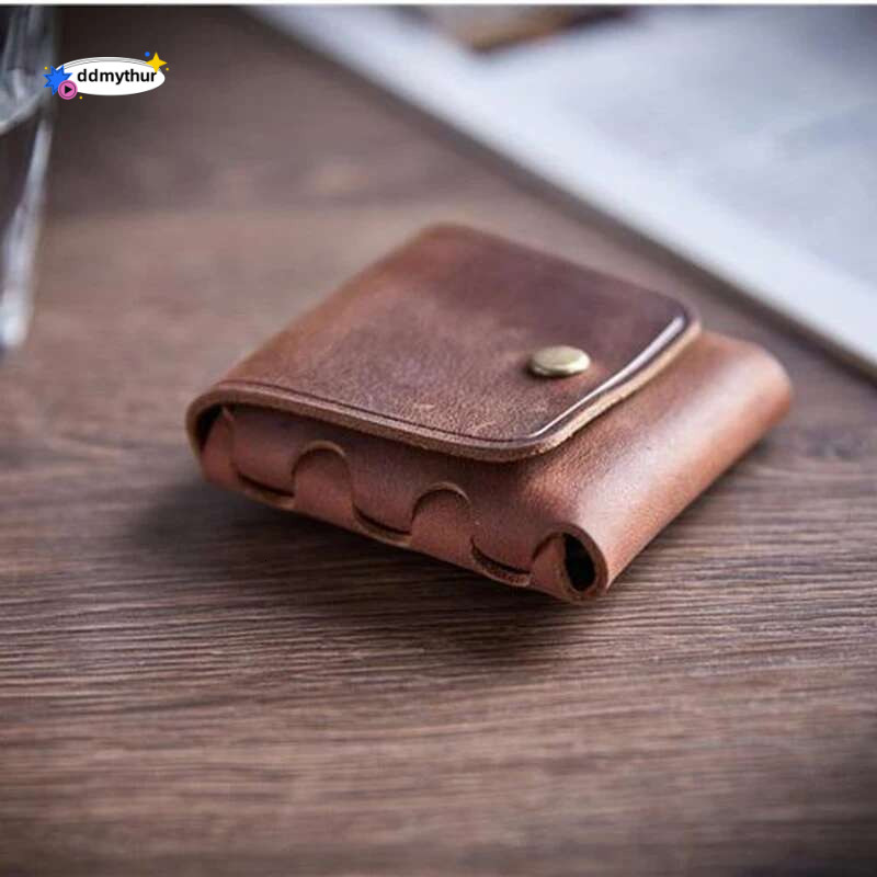 100% Genuine Leather Coin Purse For Men Women Female Cowhide Vintage Small Mini Money Bag Earphone e Case Change Pouch Holder ddmythur