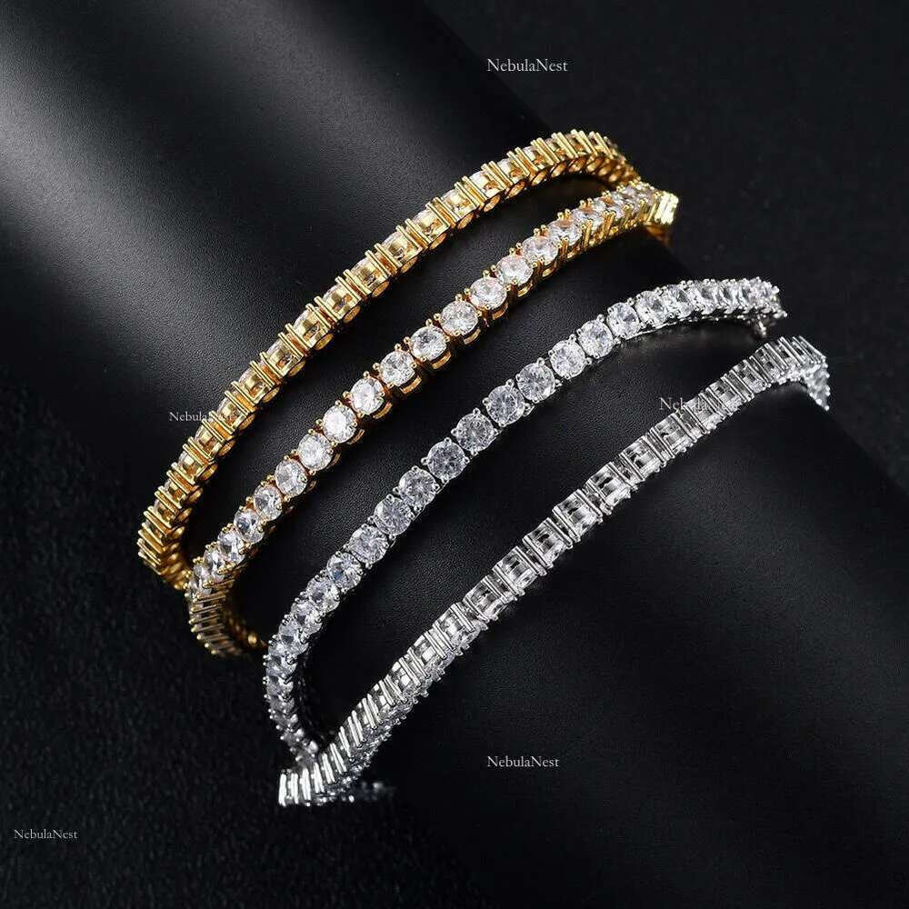 New Hip Hop by testing All Tennis authentic sterg sier Men's and women's Moissanite Chain Christmas gift 3mm