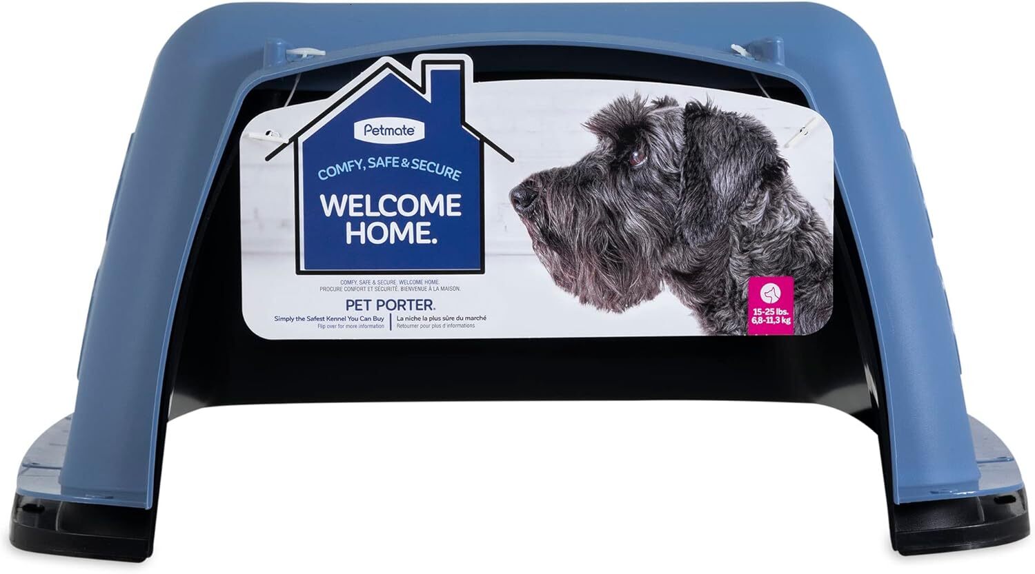 Petmate Pet Porter Fashion Doghouse 26 inches (approximately 66.0 cm), Paris Blue Black, suitable for pets weighing 20-25 pounds (approximately 9.1-11