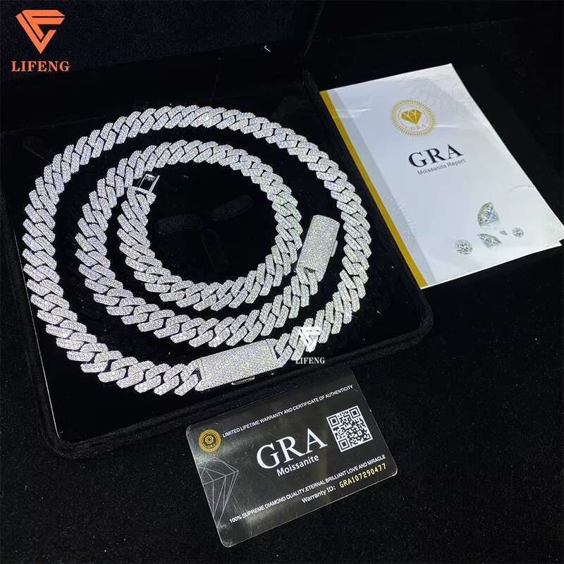 Ready Ship 14mm High Quality Cuban Link Chain Factory Direct 925 Sterling Silver Cuban Necklace Men Passes Diamond Test Hip Hop