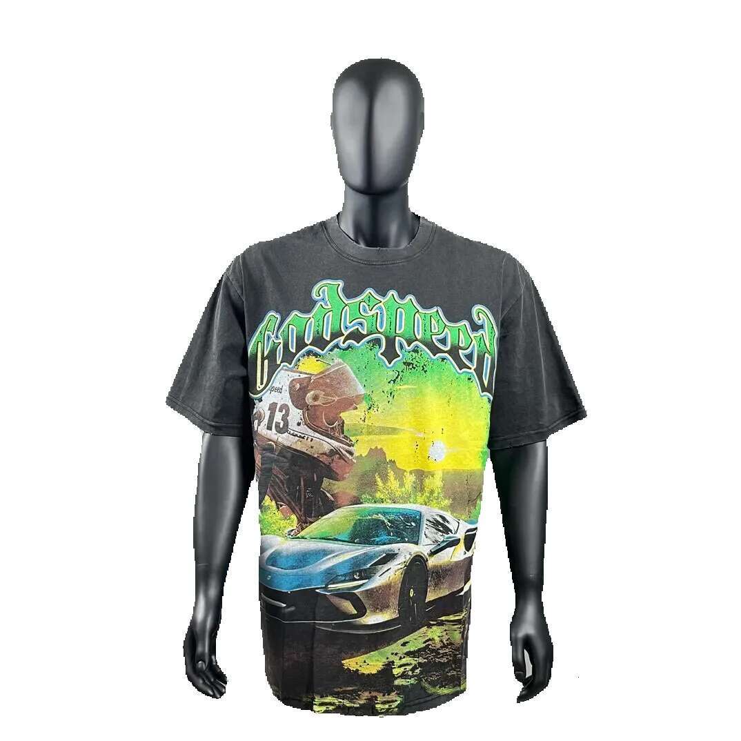 Godspeed Summer new fashion Mens Designer T Shirt quality Skull style print short-sleeved men short T-shirt Men Hip Hop Rock