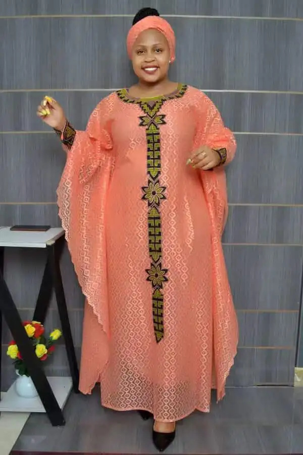 Home Fashion African Womens Wear Muslim Lace Boubou Dashiki Traditional Clothing Ankara Evening Dress 250409