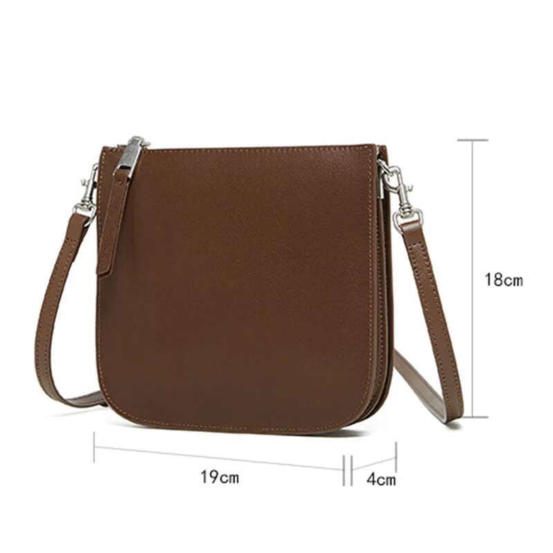 Formeki Genuine Leather Ins Fashion Crossbody Concise Vintage Square Underarm Design Ladies Female Bag