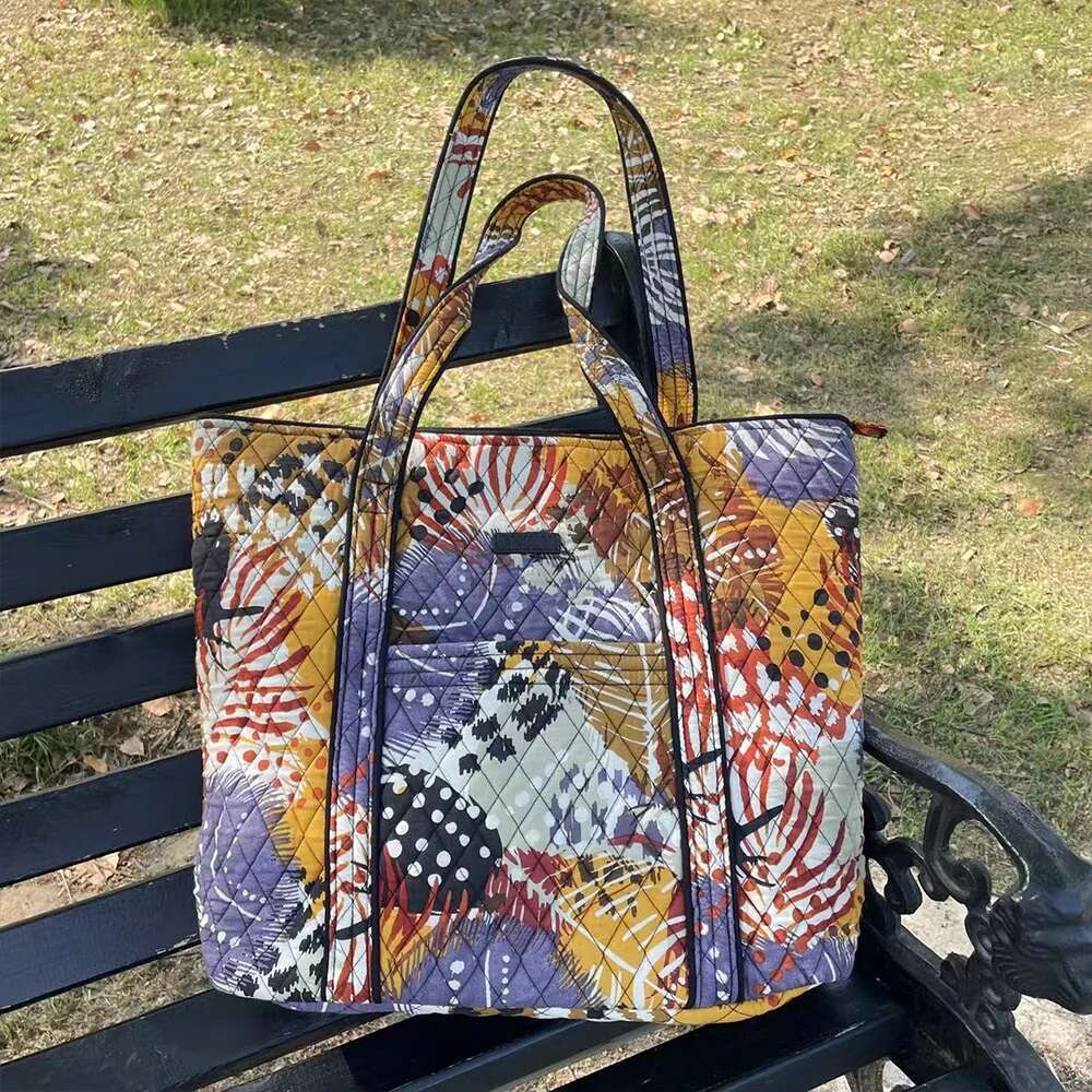 VB Cotton Environmentally Friendly Printed Shoulder Handbag Large Capacity Foldable Soft Bag