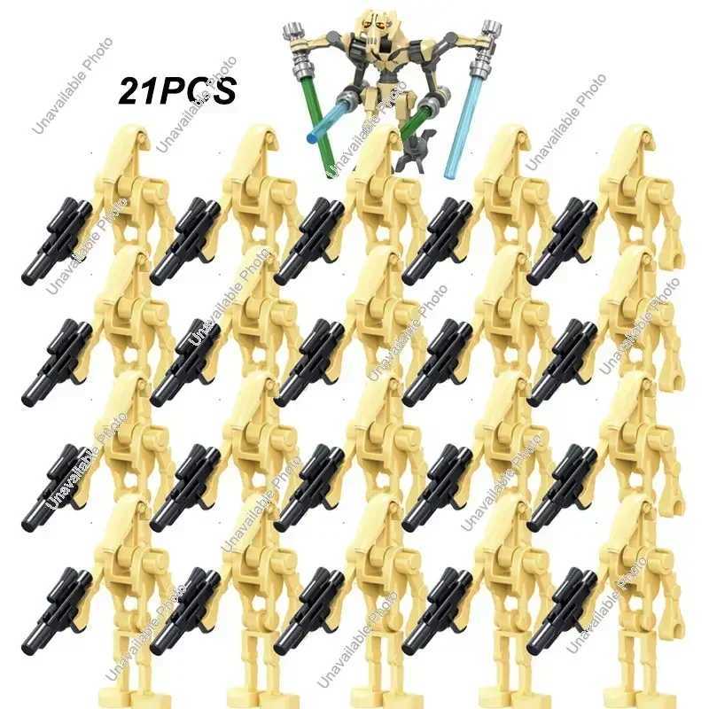 Hot Toys 21pcs Bricks Bulk Pack Assemble Building Blocks Fit for Battle Figures Droids Mode Doll Set Toy Gifts X250409
