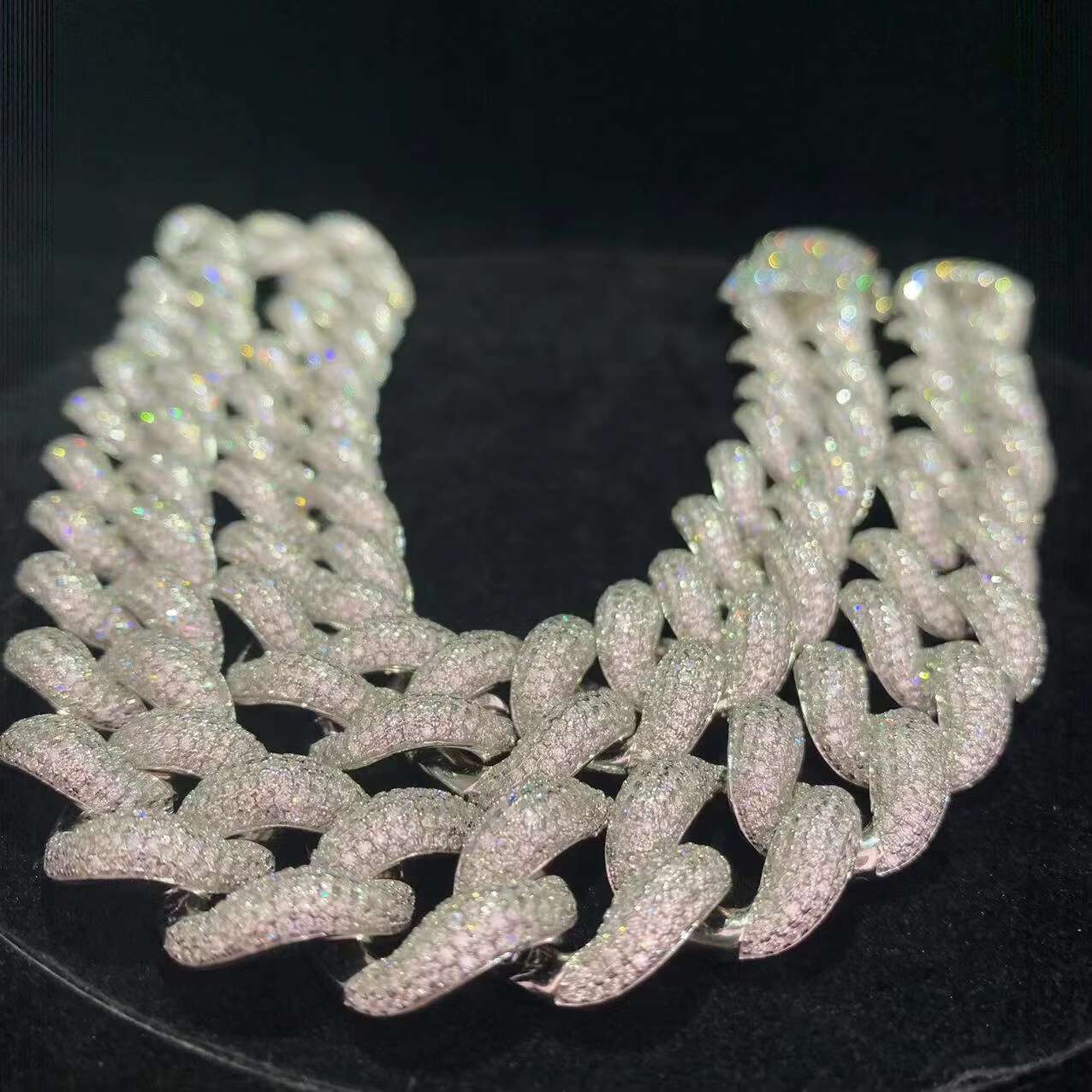 High Quality Iced Out Custom Men Jewelry Moissanite 18mm Cuban Chain 925 Sterling Silver Hip Hop Necklace