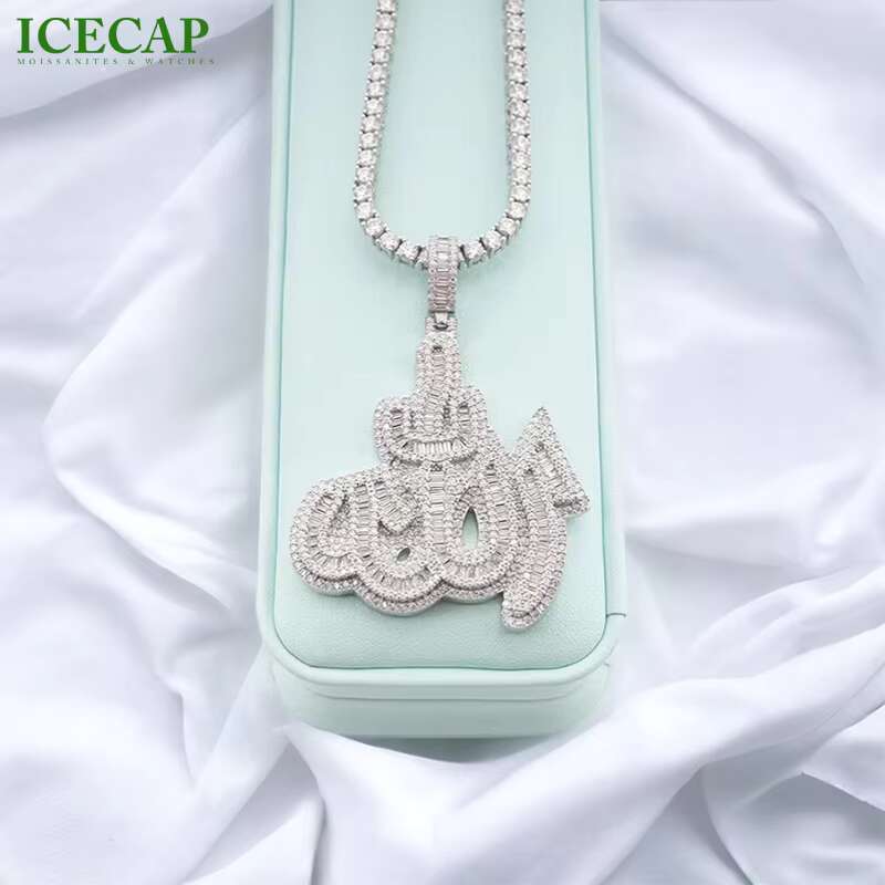 Mens Iced Out Custom Alphabet Letter Pendant Hip Hop Jewelry Pass the Test 925 Sterling Silver VVS Moissanite Diamond Pendant