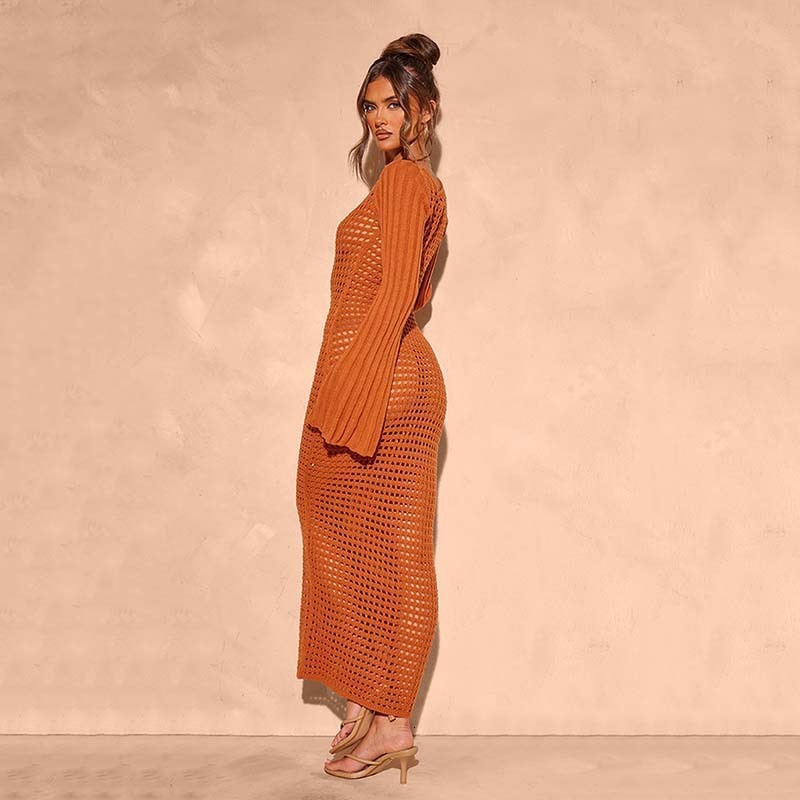 New products for 2025!! Beach dress womens solid color sexy knitted beach bikini swimsuit womens dress