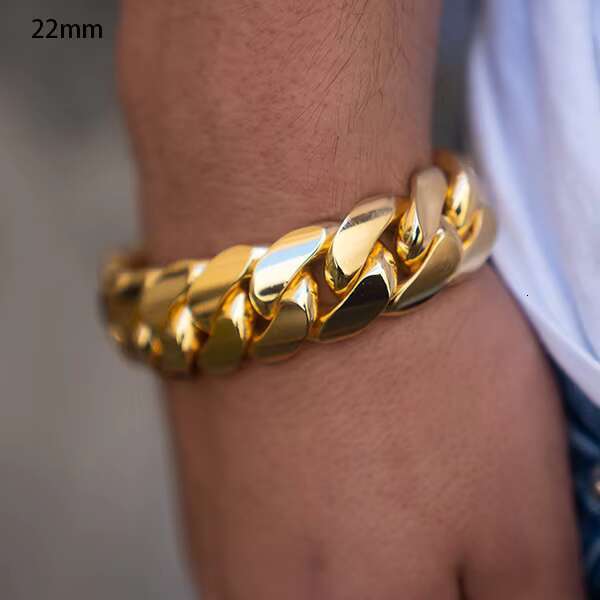 Wholesale High Quality 18k Gold Plating Custom 925 Silver Cuban Link Chain Hip Hop Jewelry 22mm Miami Cuban Chain Necklace