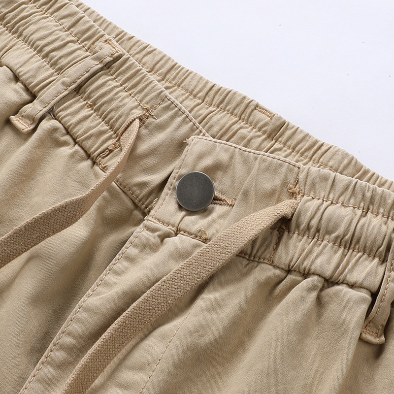 2025 New Designer Men Shorts US Size Workwear Solid Color Multi Pocket Shorts Pure Cotton Elastic Men Pants Sport Cropped Pants