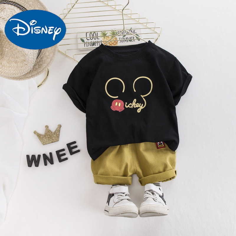 Disney Childrens short sleeved set summer childrens clothing new styles of childrens clothing cartoon T-shirts for middle and young children trendyXJ2