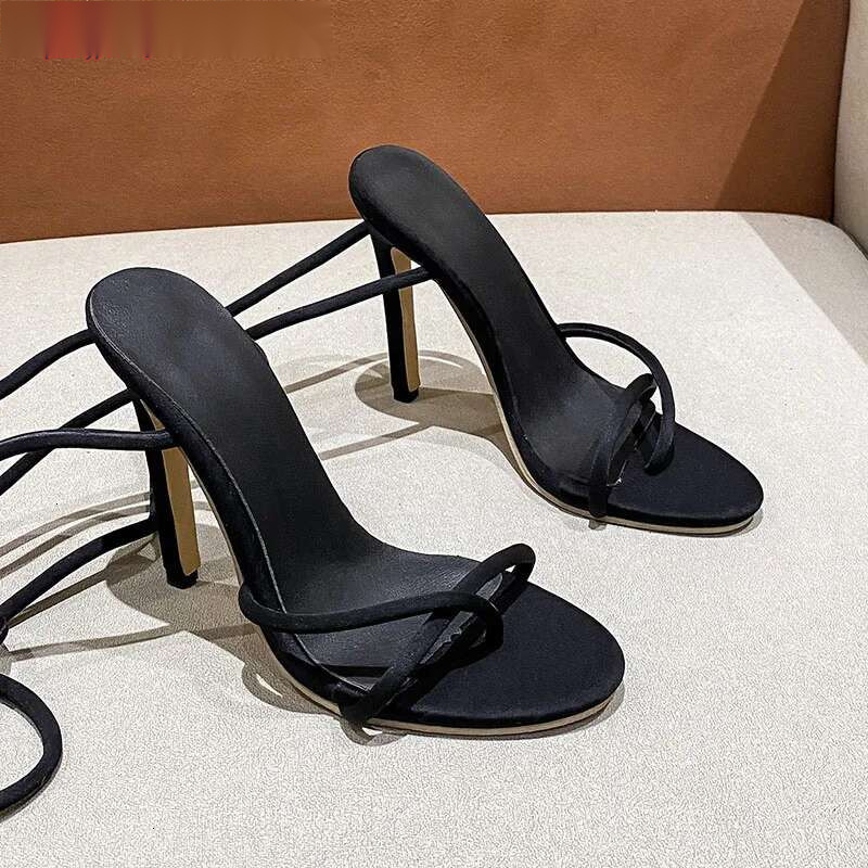 Oulylan Women's Slim Heel Strap Heels 2024 Fashion Open Toe Sexy High Heeled Sandals Wedding Bridesmaid Shoes ddmypanda