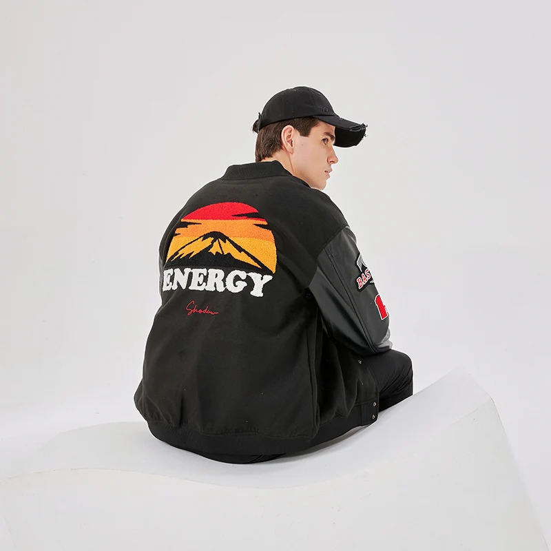 Mens school team jacket Letterman ed baseball woolartificial leather bomber unisex autumn and winter 250409