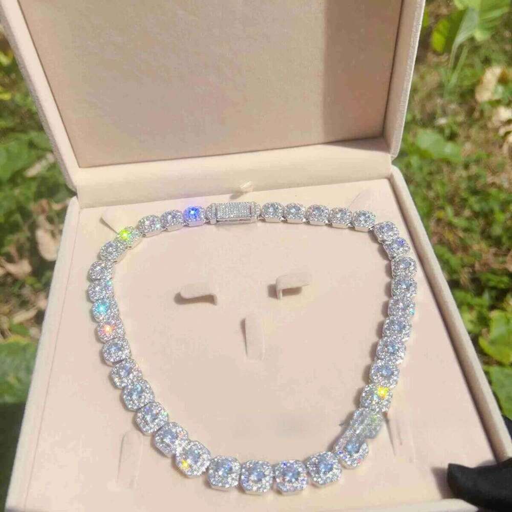 necklace moissanite chain 10mm Width Bg Big Dia Chain Sterg Sier Vvs Moissanite Hip Hop Jewelry Iced Out Cuban k