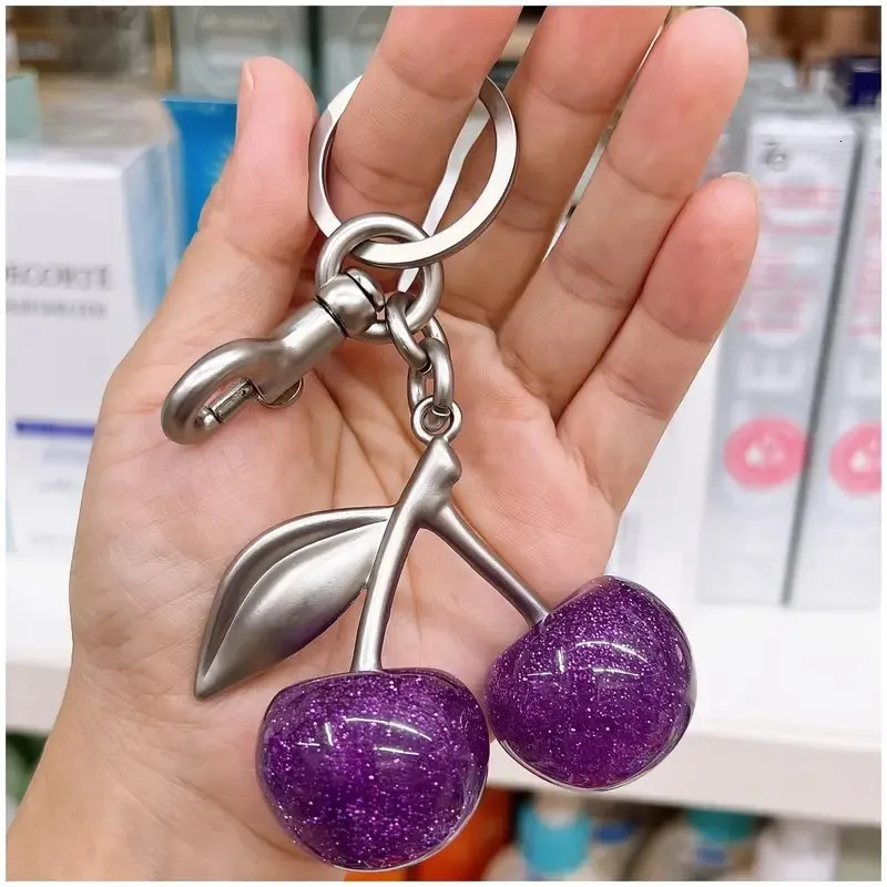 Creative Cherry Keychain Jewelry Bag Pendant Automotive Decoration Accessories 250408