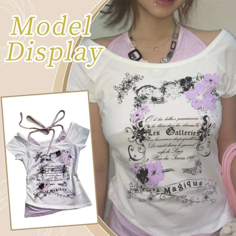 Subculture Woman Y2K Punk T-shirts American Vintage Sweet Sexy Short Female Clothing Green Summer Casual Popular Tops