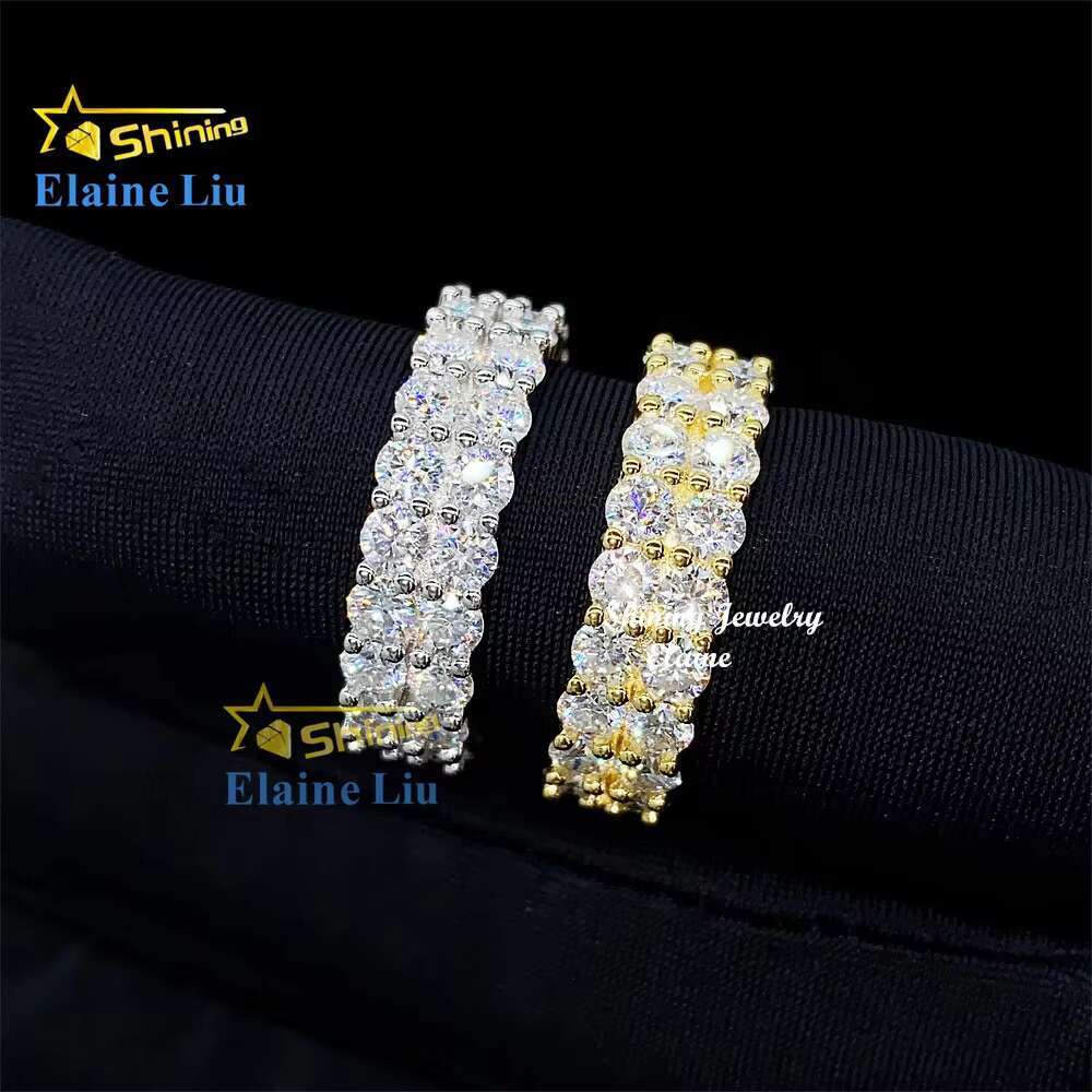 Pass Diamond Tester 925 Sterling Silver Diamond Cz Zircon or Vvs Moissanite Custom Fine Jewelry Rings