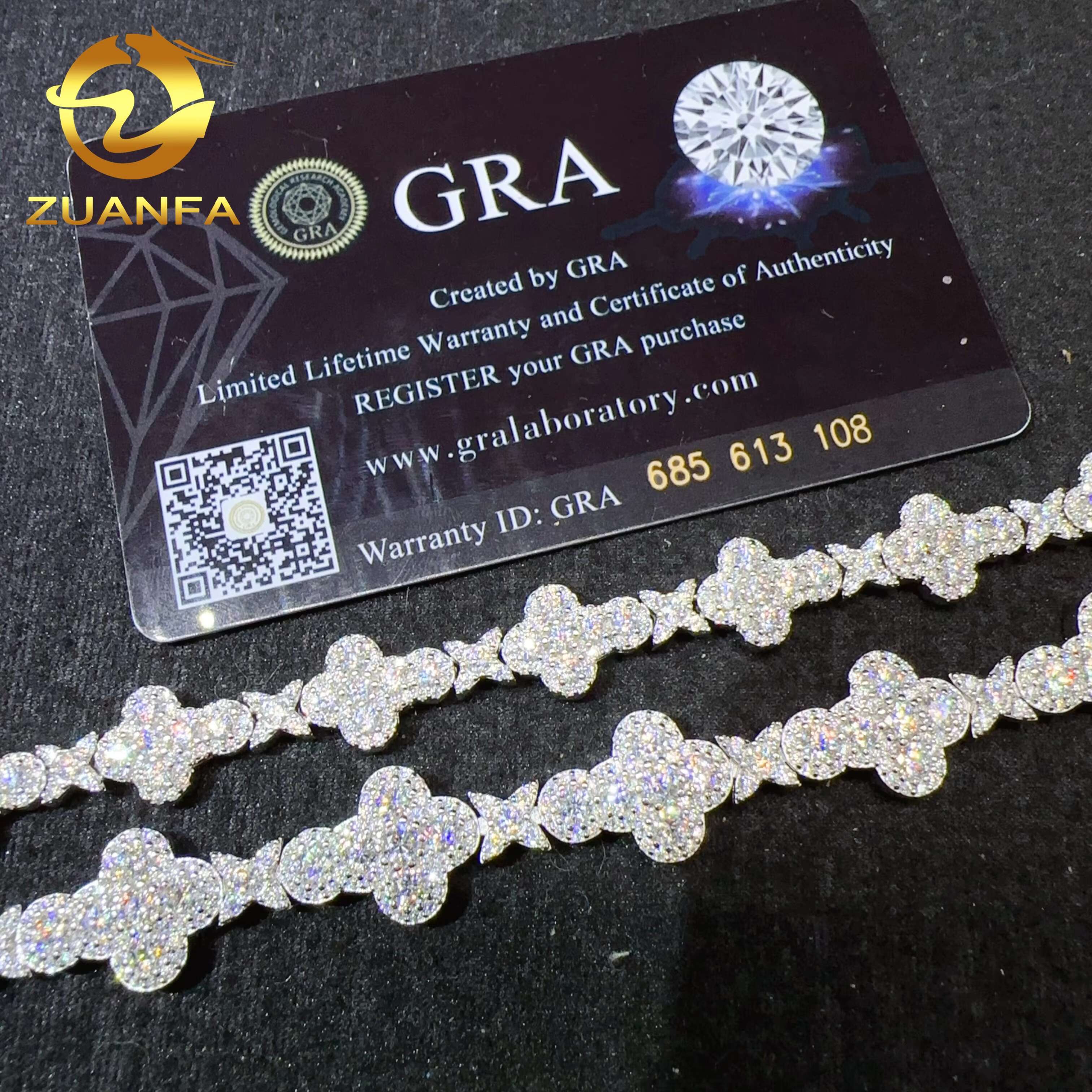 RTS 10mm 13mm Width Cross Bracelet Silver 925 Vvs Moissanite Diamond Hip Hop Iced Out Jewelry Cross Tennis Chain Bracelet