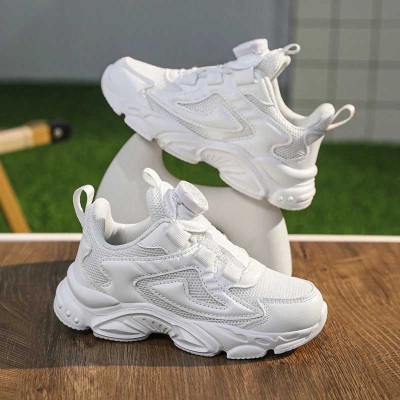 New Boys Girls Childrens Students School Black and White Sports Shoes Breathable Childrens Walking Running Tennis Coach Season 4 X250409