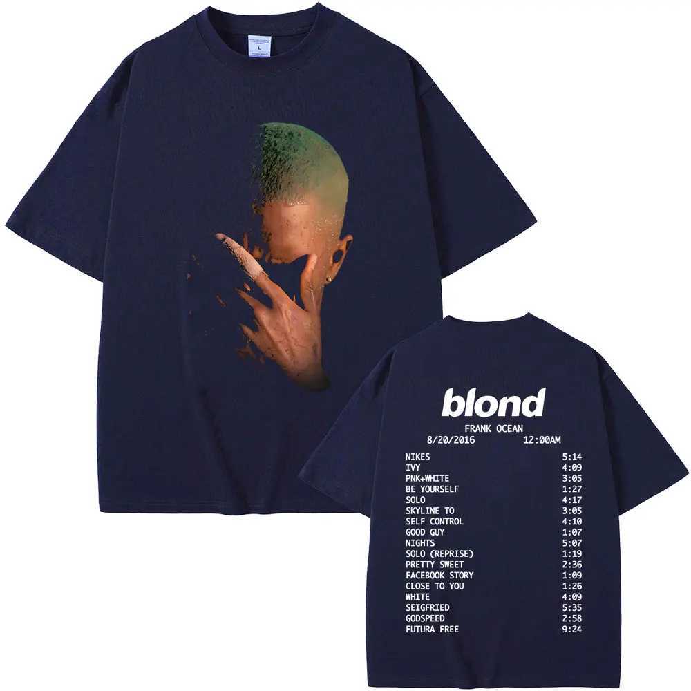 Rap singer Frank fashion retro graphic T-shirt mens ocean hip-hop trend T-shirt mens cotton T-shirtXJ250409