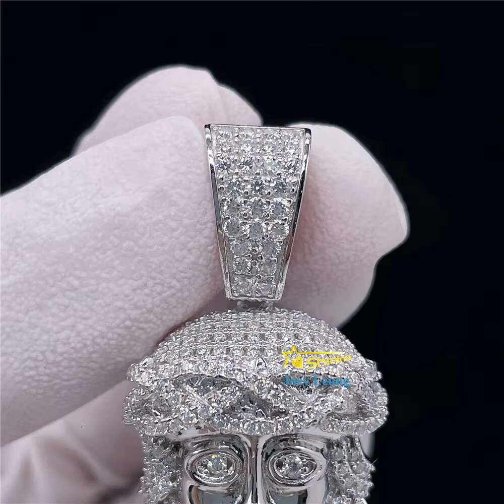 925 Sterling Silver VVS Diamond Mossinate Luxury Iced Out Jewelry Jesus Custom 3D Pendant