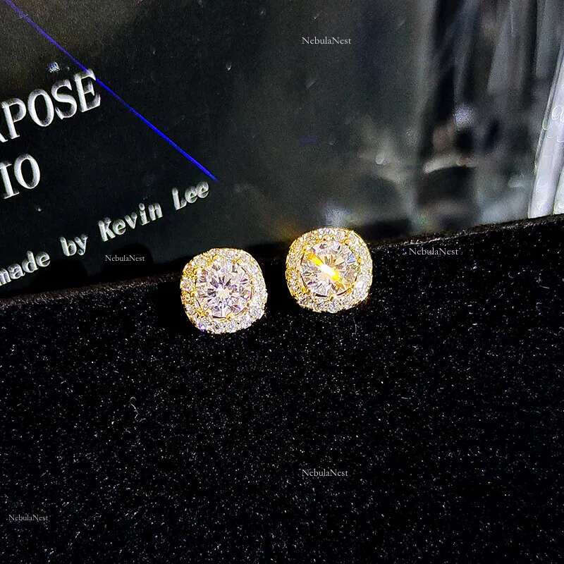 classic earring desinger jewelry Women S sier six claw inlaid with dia hip-hop trend moissanite stone earrings studs Rock Rapper gift