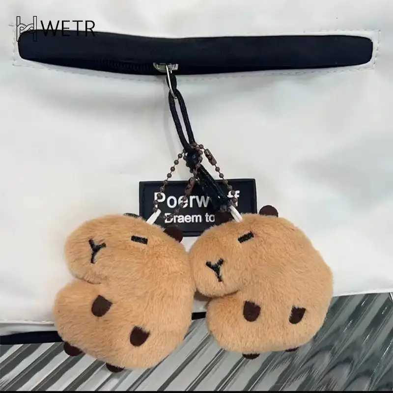 Creative soft filled animal Cybara plush doll star Squeak toy cartoon bag pendant keychain backpack car bag keychainXJ250409