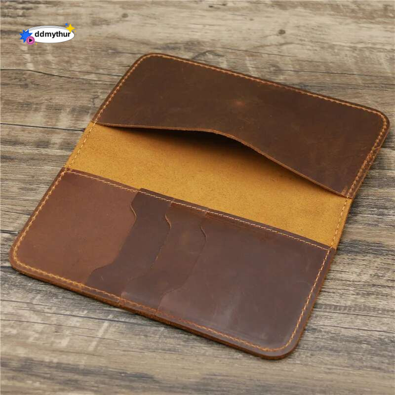 Best Genuine Personalised with Checkbook Holder Long Pure Leather Wallet for Men Custom Engraved ddmythur