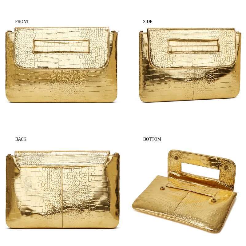 Fashion Leopard Print PU Leather Clutch Simple Commuting Large Capacity Female Messenger Bag Flip Top Laptop Handbag 2024