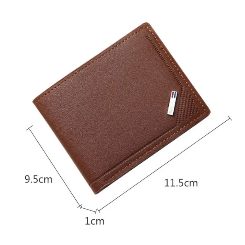 Mens insertion foldable wallet picture coin ultrathin commercial currency credit card ID holder retro protection capacity bag 250408