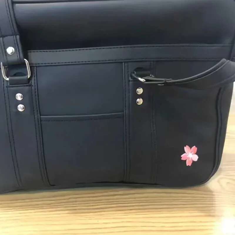 2024 New Women Japanese JK Uniform PU Student Commuter School Bag Large Capacity One Shoulder Straddle Bags Handbag Totebag