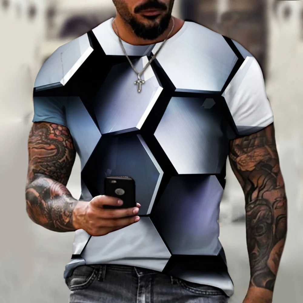 3D digital printing mens T-shirt fashion hip-hop O-neck short sleeved top abstract Harajuku mens T-shirt oversized mens clothingXJ250409