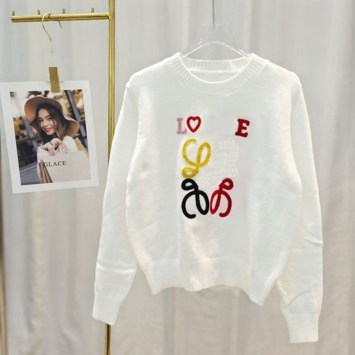 2025 New Sweaters Designer Women Jumper Knit Sweater Clothes Fashion Pullover Female Autumn Winter Clothing White Sleeves Elegant Casual Tops S-XL