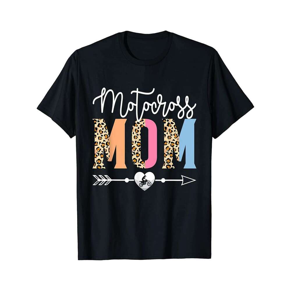 Designer T shirt Motocross Mom Cute Motocross Game Mothers Day Leopard - 220g Tshits