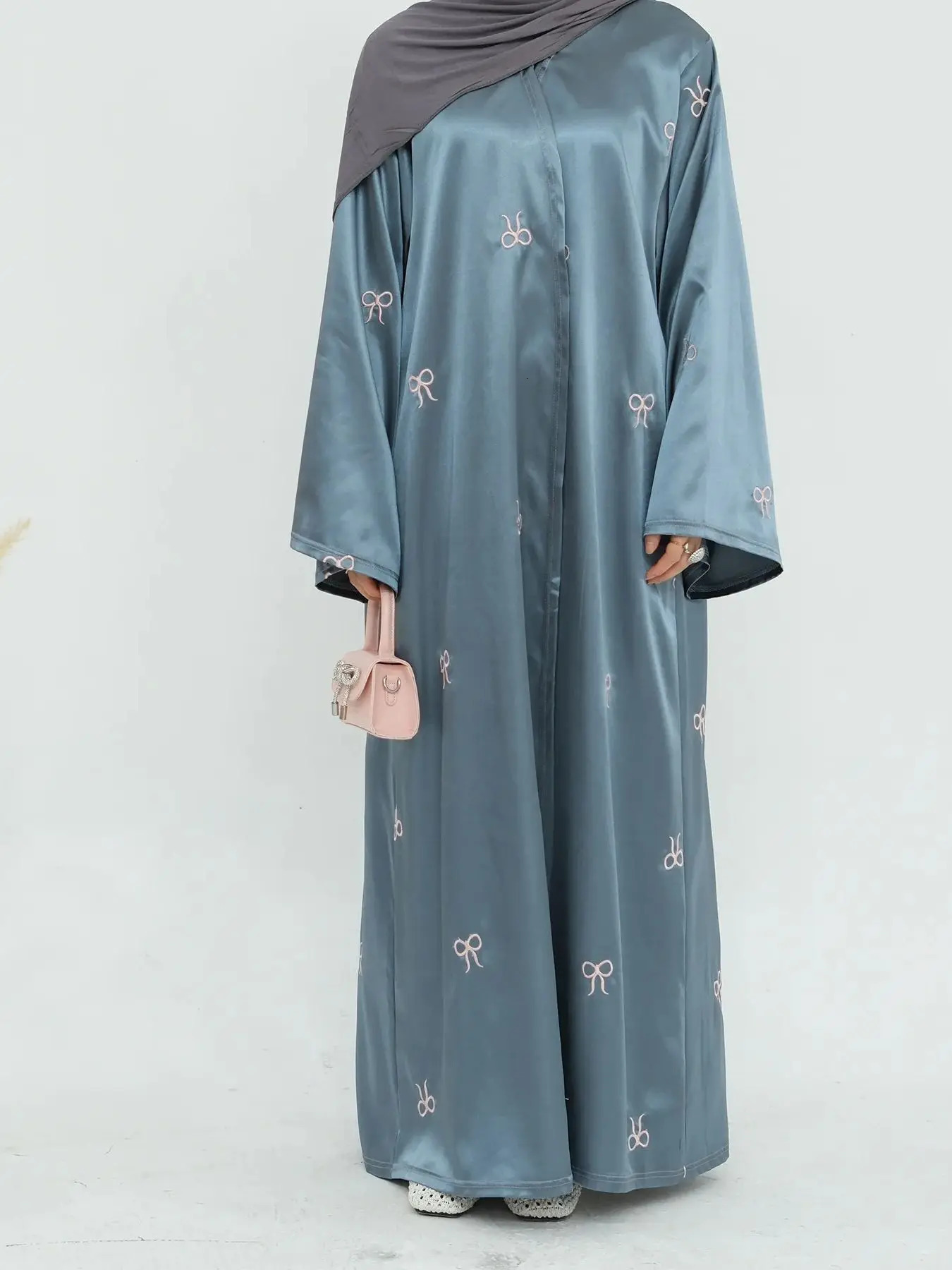 Fashionable ed Kimono Oversized Muslim Robe Abaya Syari Female Full Length Open Worship Service wy2156 250409