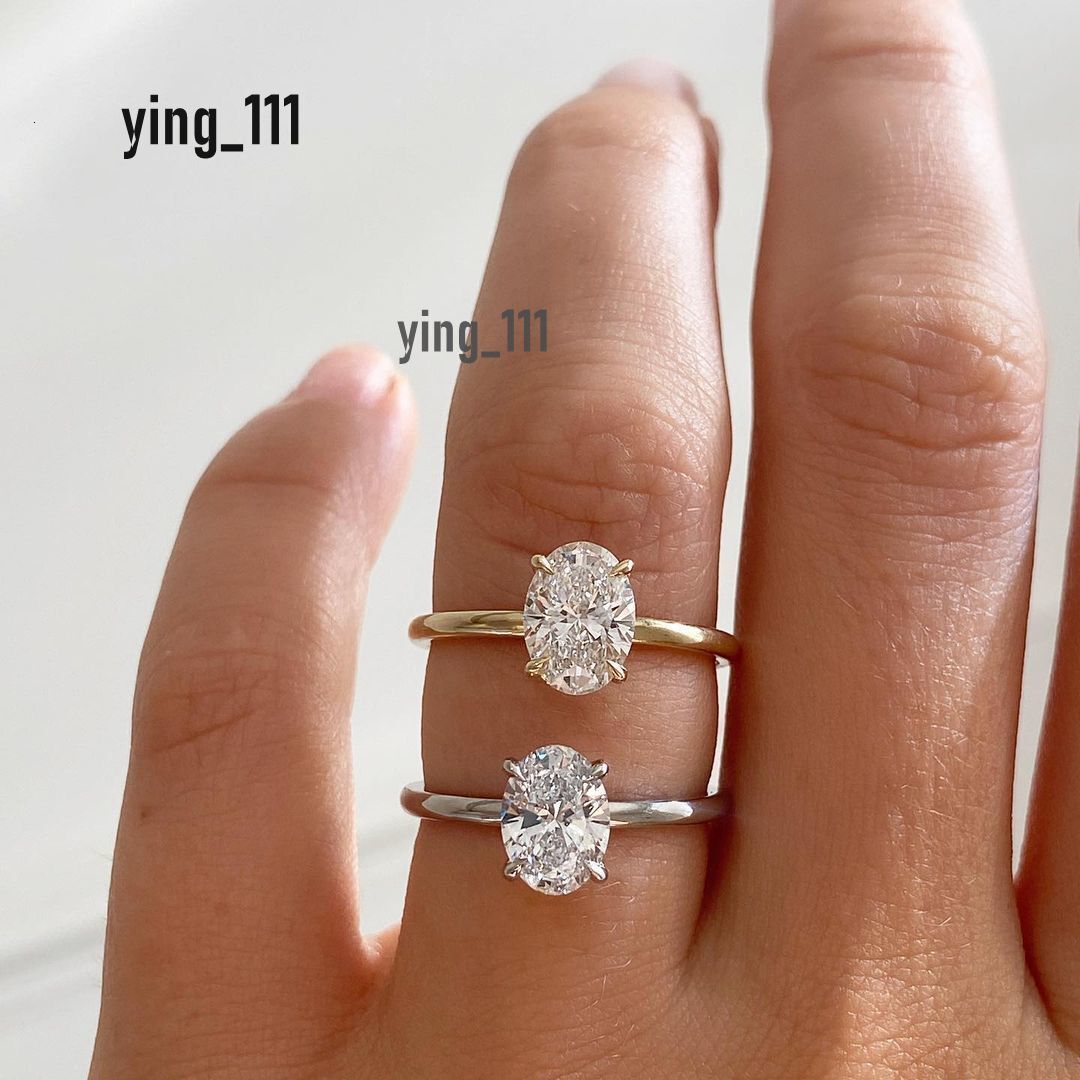 Single Oval Moissnaite Four Claw Pure 14k White Rose Yellow Color Solid Gold Ring 2 Grams Gold Solitaire Ring Price