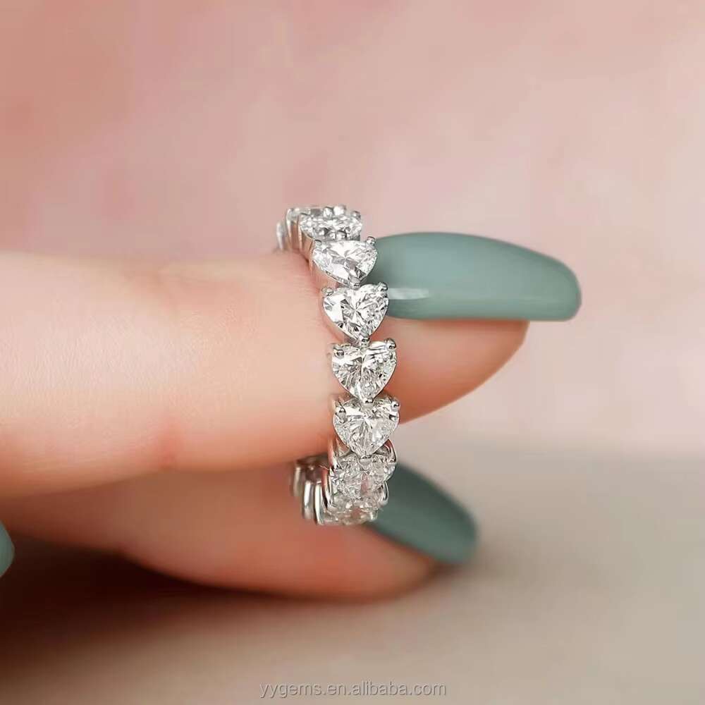 Fine Jewelry Fashion 10K/14K/18K Gold Fancy Diamonds Moissanite Timeless Eternity Wedding Band Rings for Women