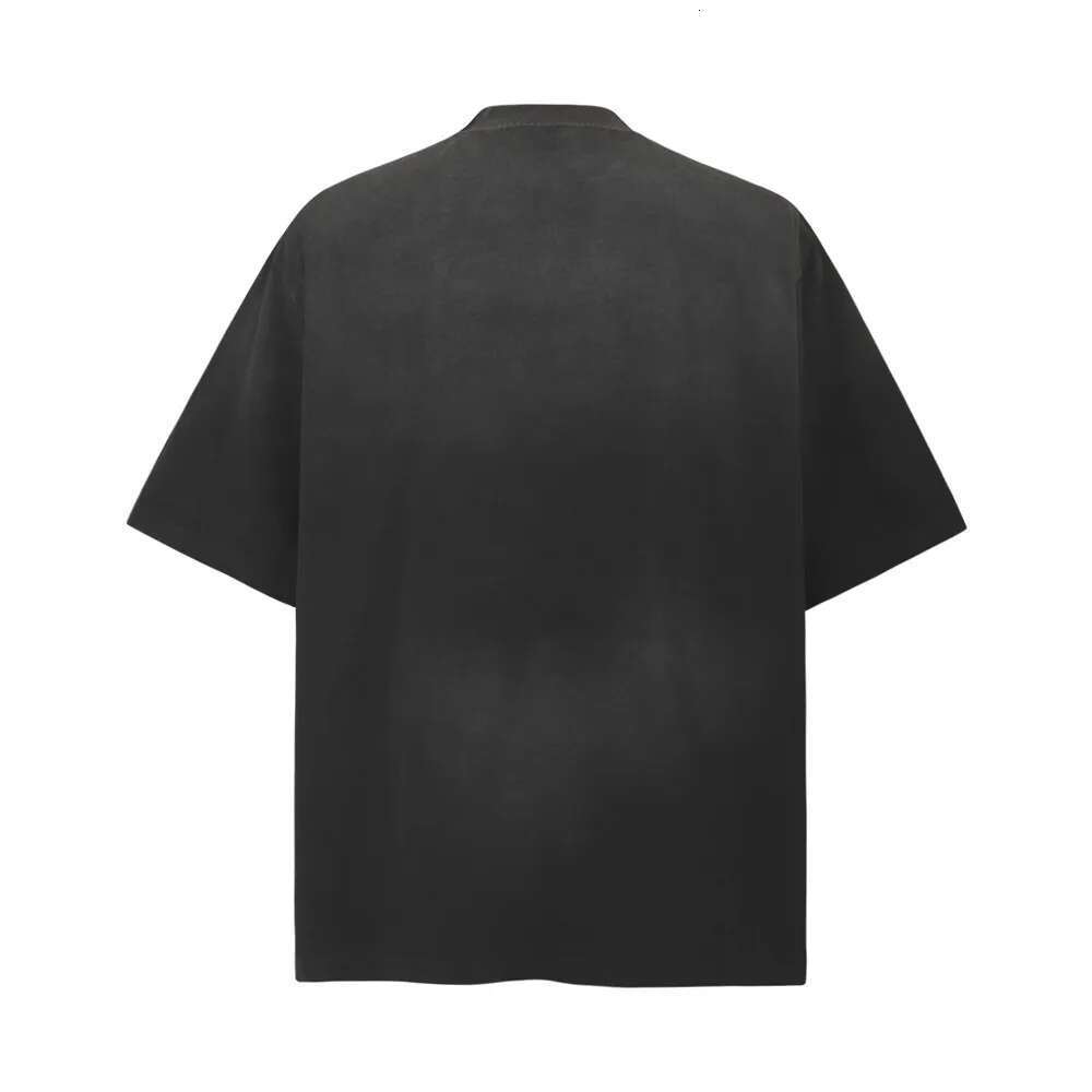Necklace Print Short Sleeve T-Shirt Mens Summer High Street Loose Crew Neck Half-Sleeve Cotton Tee Men Tops