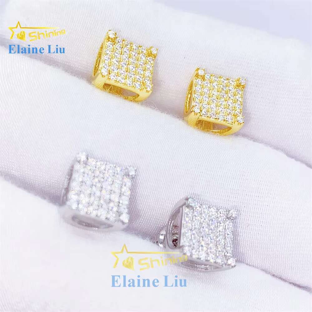 Fashion Jewelry High Quality Vvs Moissanite Diamond 925 Sterling Silver Moissanite Stud Earrings
