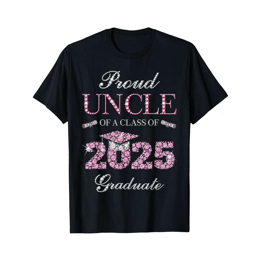 Designer T shirt Proud Uncle Of A Class Of 2025 Graduate - 220g Tshits