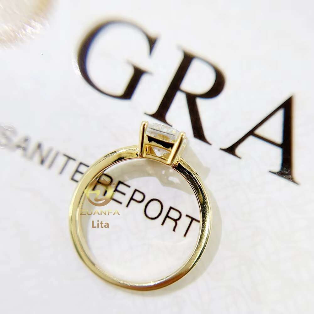 High Quality 18k Gold Wedding Rings 2ct Radiant Cut Vvs Moissanite Engagement Ring for Women