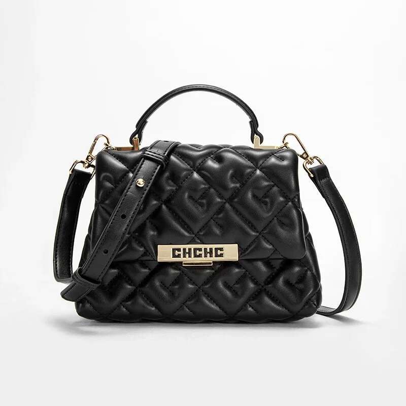 Fashionable Classic New 2024 Crossbody PU Material Solid Color Letter Element Women's Shoulder Bag