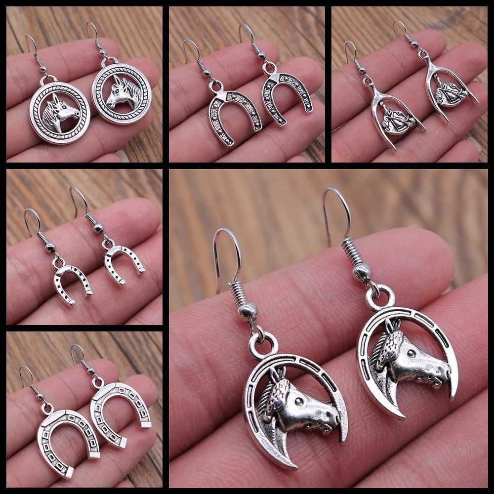 Vintage Lucky Horseshoe Pendant Dangle Drop Earrings For Women Girls Good Luck Jewelry Fashion Jewelry Gift Z250408