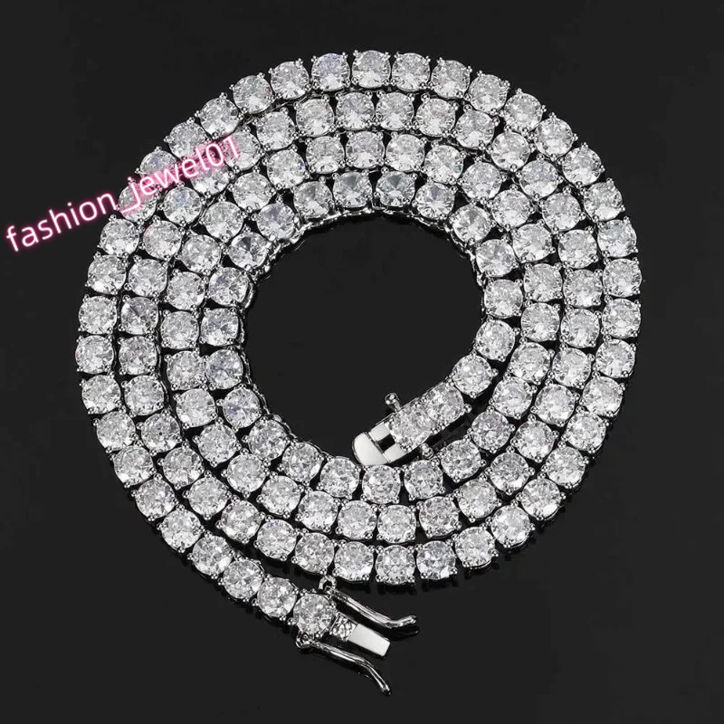 Luxury Cubic Zircon men Necklace 4mm 5mm Choker Iced Out Tennis Chain Necklace Women Crystal Hiphop Neck Accessories Jewelry