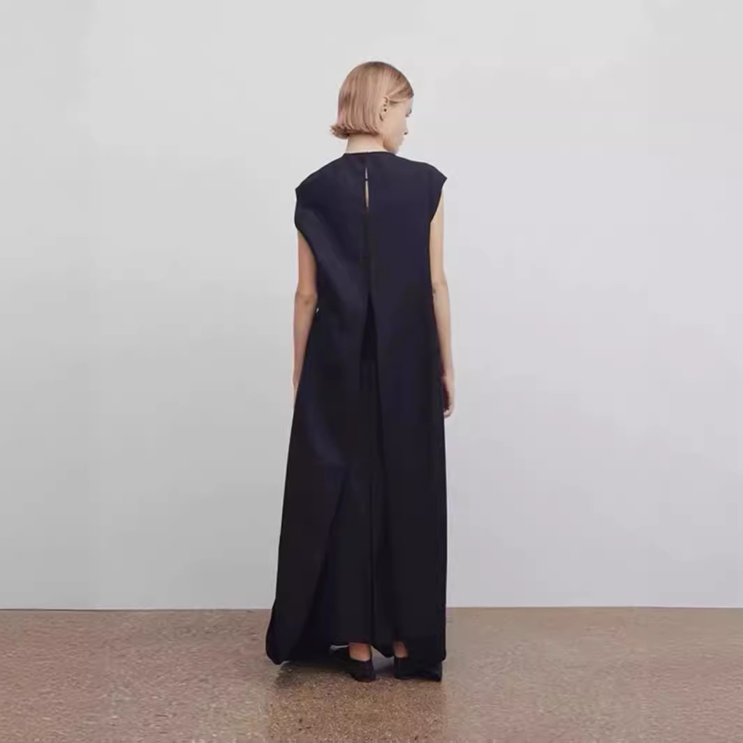 X4140 High Quality Sleeveless Dress Women 2025 Spring and Summer New Minimalist Style Long Dress A-Line Skirt