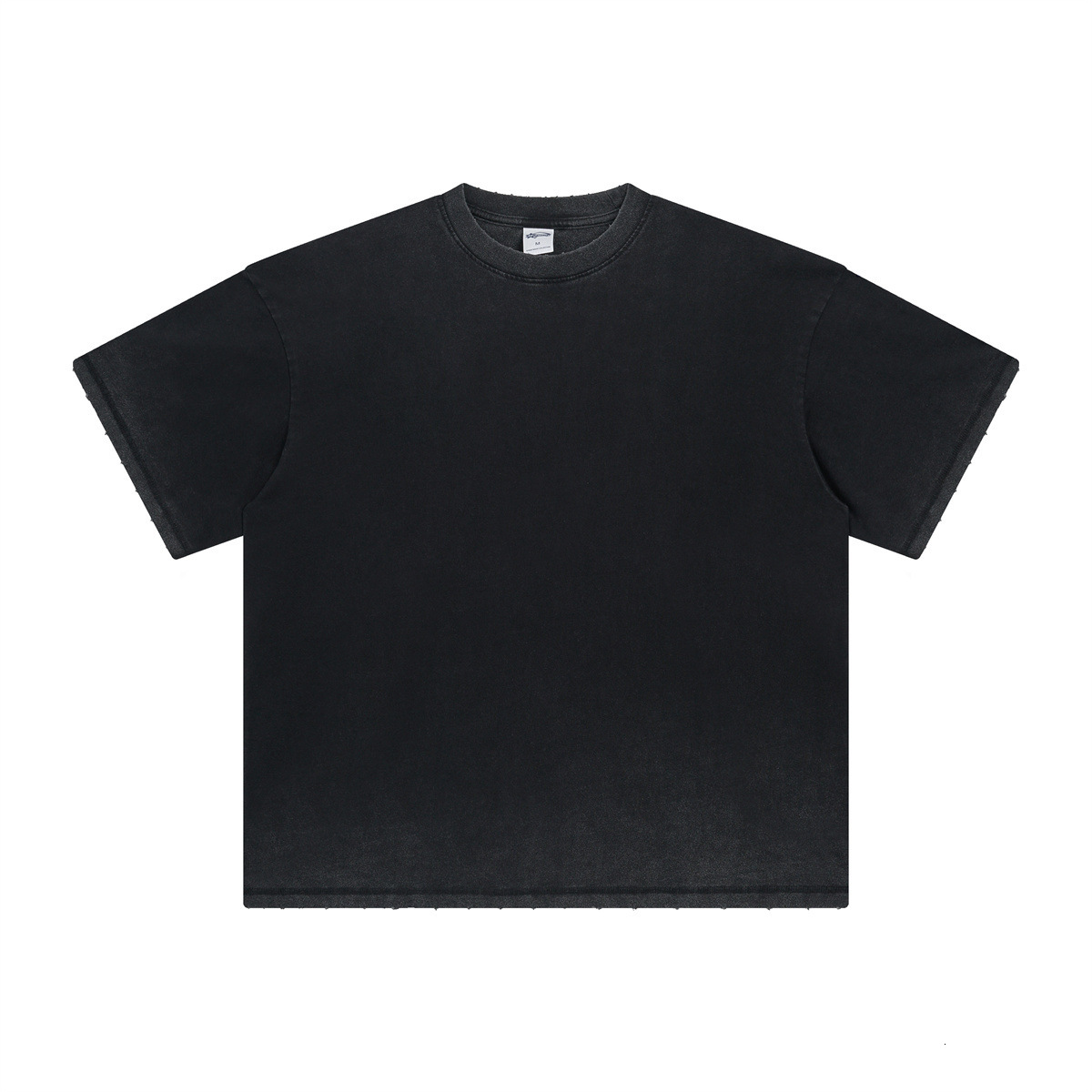 2025 Spring/Summer New Product 275g Reverse Stir fried Color Doing Old Wash Water T-shirt American Trendy Brand Grinding Edge Men's Short Sleeve
