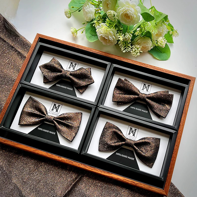 Wedding Groom Brown Sparkle Fashion Pot Stage High Quality Mens Bow 250407