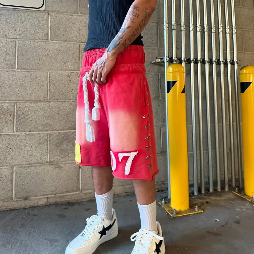 Y2k retro double waisted pants men shorts fashionable street loose shorts harajuku style hip hop hippop pants sweatpants 250407
