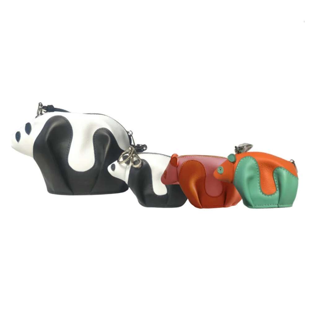 Personalized Panda Coin Purse Wallet Genuine Leather Animal Fun Creative Bags Gifts Designer Customization Initial/Name